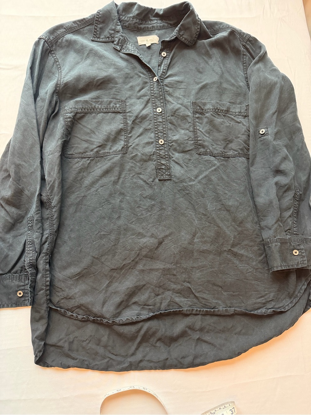Lou & Grey Washed Black Long-Sleeve Tunic Shirt